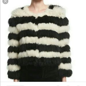 Alice + Olivia Striped Fur Jacket - NWT!